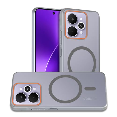 Image of AESTMO Realme 15 5G / 15 Pro 5G Back Cover | Slim Hard Shell | Matte Frosted Hard Back Translucent Back Cover for Realme 15 5G / 15 Pro 5G (Compatible with MagSafe Accessories, Grey)
