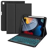 BLUTLOTUS for iPad 9th Generation Case with Keyboard 10.2 Inch - Backlit Wireless Detachable Folio Keyboard Cover with Pencil Holder for iPad 8th Gen/7th Gen/iPad Pro 10.5'/iPad Air 3rd Gen (Black)