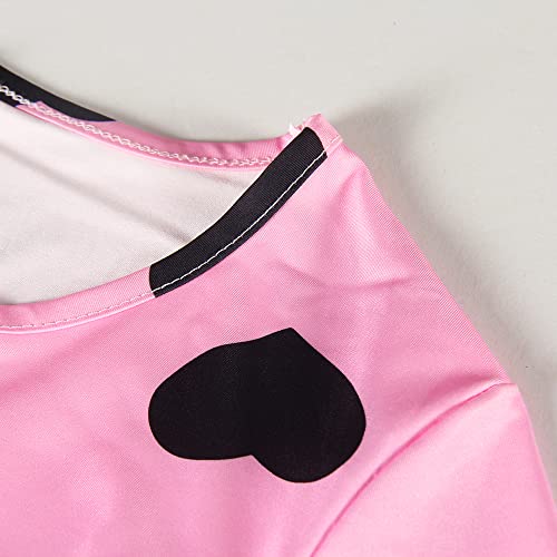 Artfish Women Valentines Pajamas Sets Lounge Graphic Cute Printed Cotton Pjs Hearts Pink-Black, Xl #TOP4