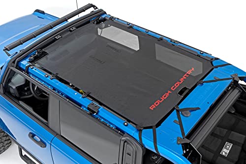 Rough Country Mesh Bikini Top for Ford Bronco (2021-2025) - Fits 2-Door & 4-Door Models Works with Factory Hard & Soft Tops UV-Resistant Shade Easy Install
