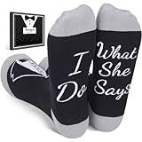 HAPPYPOP Groom Gifts from Bride I Do - Wedding Socks for Groom, Black Tuxedo Socks