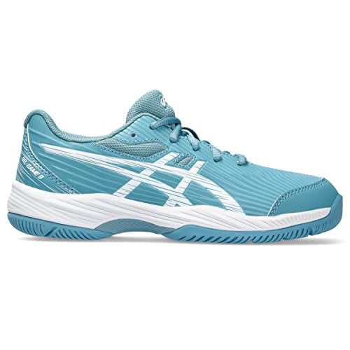 ASICS Kid's Gel-Game 9 Grade School Tennis Shoes, 7, GRIS Blue/White