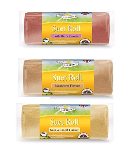 Harrisons SUET ROLL VARIETY BOX 3X FLAVOUR PACK - 500G EACH BLOCK - GARDEN BIRD FOOD - WINTER FEEDING (2X EACH FLAVOUR)