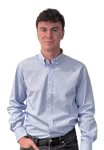 Ingram Camicia Uomo Manica Lunga vestibilità Regular Botton Down 100% Cotone Bastoncino 5G093