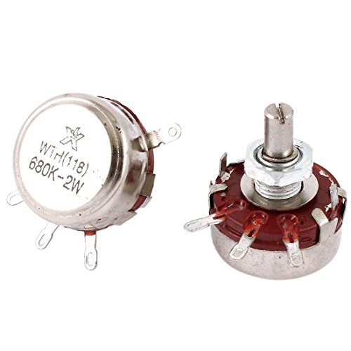 uxcell wth118 680K Ohm 2W 6 mm Shaft Carbon Rotary Potentiometer 2Pcs