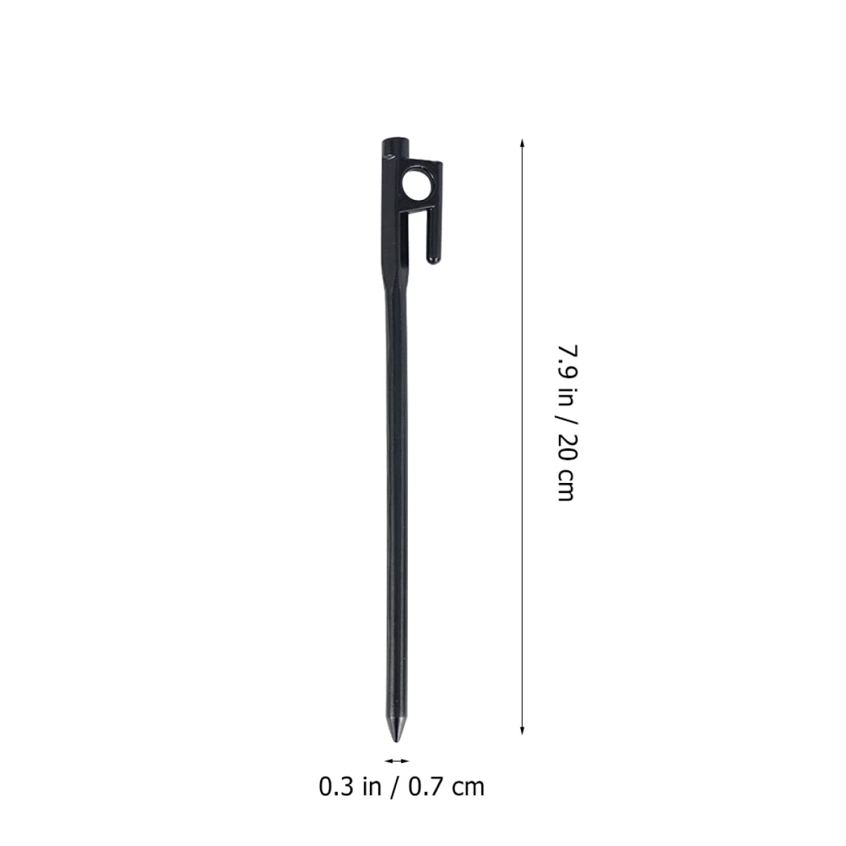 Piquetas de Hierro Fundido para Tienda de Campaña 20cm, 4 Piezas Negras