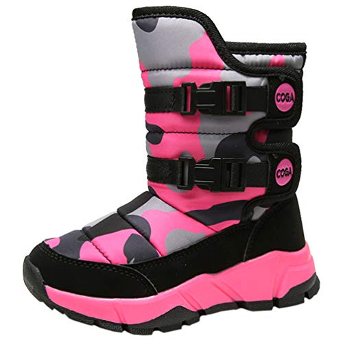 DADAWEN Boys Girls Snow Boots Winter Warm Waterproof Outdoor Slip Resistant Cold Weather