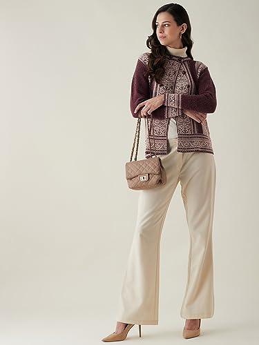 Image of Modeve Women Zig Zag Print Casual Sweater for Winter||Winterwear||