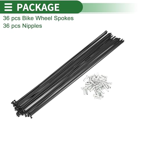 Motoforti Raios de bicicleta universais Raios de roda de bicicleta 14G 280 mm comprimento aço carbon