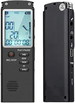Voice Recorder - Voice Activated Recorder with Earphone & USB Charge Cable, Digital Voice Recorder with Playback for Lectures & Meetings, Portable Dictaphone Sound Recorder