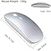 Tsmine Bluetooth Wireless Charger Computer Mouse for MacBook Air Mac Pro Laptop Ipad Pad PC The Laser Optical Rechargeable Mini Slim Silent Mice is Replacement Wired Widely Used Desktop iMac (Silver)
