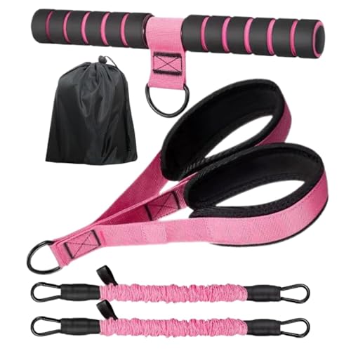 Bandas de resistencia para pies con asas – Equipo de fitness ajustable para entrenamiento – Bandas de resistencia para mujeres con asa – Entrenamiento en casa, pilates, abdominales, revestimiento