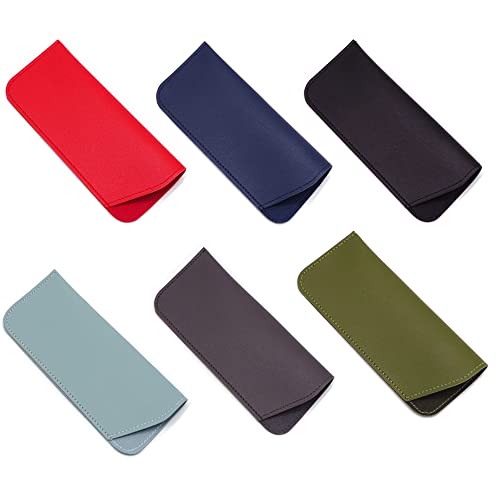 SYXLS 6 Piezas Funda Suave Para Gafas, Portátiles de Cuero Para Gafas de Sol, Funda de Cuero Para Proteger Gafas, Bolsa de Gafas Deslizante, Caso Bolsa Gafas Para Hombre Mujer Cover