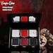 Afflano Red Black Eyeshadow Goth Makeup Palette, Vampire Blood Red Halloween Makeup Palette, Burgundy Dark Smokey Eye Shadow Palette Pigmented, Smoky Eyes Black Red Eyeshadow Costume Clown SFX Makeup