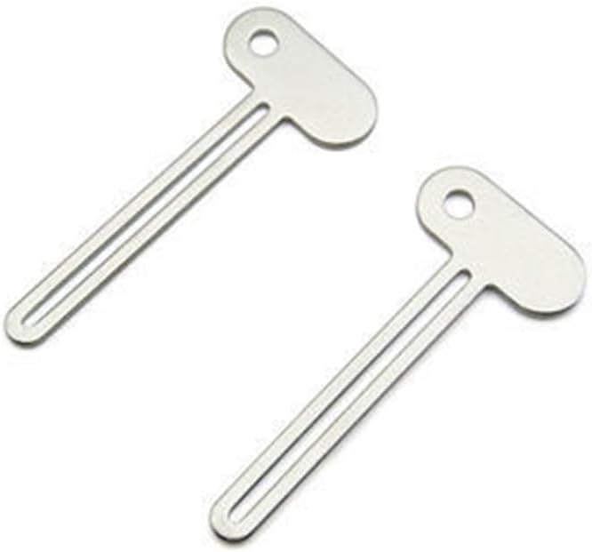 2Pcs Stainless Steel Toothpaste Squeezer, Tube Key Squeezers,Metal Tube Squeezer Key Toothpaste Roller Tube Wringer,Key Roller Dispenser Wringer Tools, for Paint, Cream, Cosmetic and Hair Dye (2)