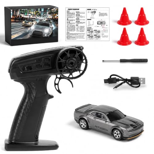 Image of 1:64 RC Drift Racing Car, 2.4GHz 4WD High Speed Remote Control Car with LED Lights & Rechargeable Battery for Kids