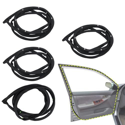 Magimaker 4PCS Front Rear Door Weather Strip Seal Rubber Compatible with Toyota Corolla 2003 2004 2005 2006 2007 Replace 6787202050 6787102050 6786102100 6786202100 Rubber Seal Trim Weather Strip by Magimaker - Used condition - US$24.97