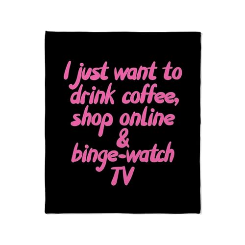 CafePress Drink Coffee Shop Online and Binge W Throw Blanket Super Soft Fleece Plush Throw Blanket, 60"x50"