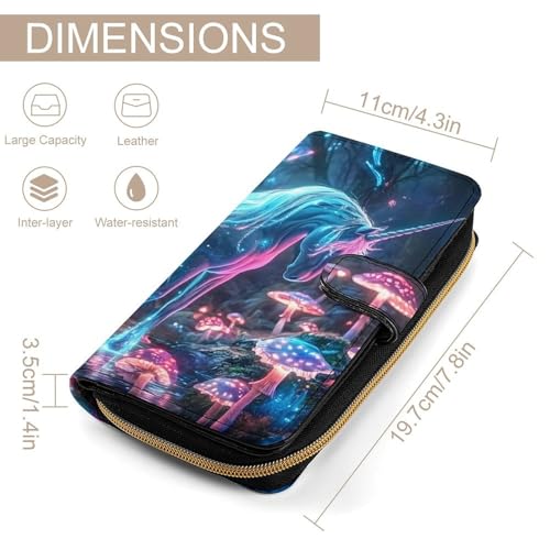 Unicornm Glowing Mushroom Forests Long Wallet for Women Men Purses Coin Pouch Credit Card Holder Organizer2