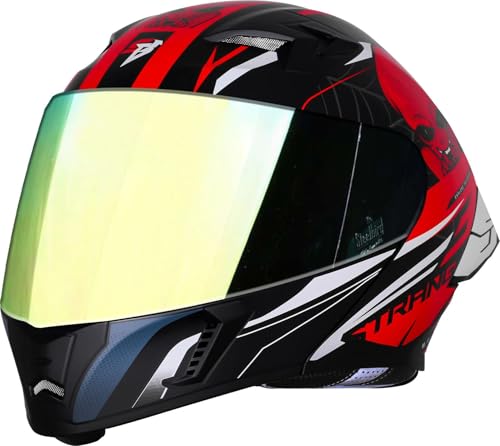Image of Steelbird SBA-20 Strange ISI Certified Flip-Up Graphic Helmet for Men with Inner Silver Sunshield