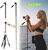 Trípode para cámara de 66 pulgadas/168 cm, aluminio extensible de 5 kg con gancho, patas telescópicas de 4 secciones, soporte ligero para DSLR para filmar o tomar fotos 4