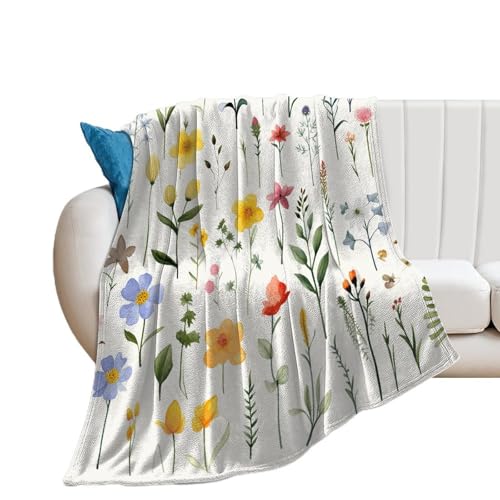 Couverture de lit aquarelle fleurs extérieur plaid chaud saison