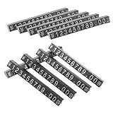 OSOLADY Juego De 10 Etiquetas Metálicas De Precio Numéricas Para Joyería, Color Negro Números Dorados, Tamaño 0.6 x 5.7 Cm, Ideales Para Exhibición Tiendas y Supermercados