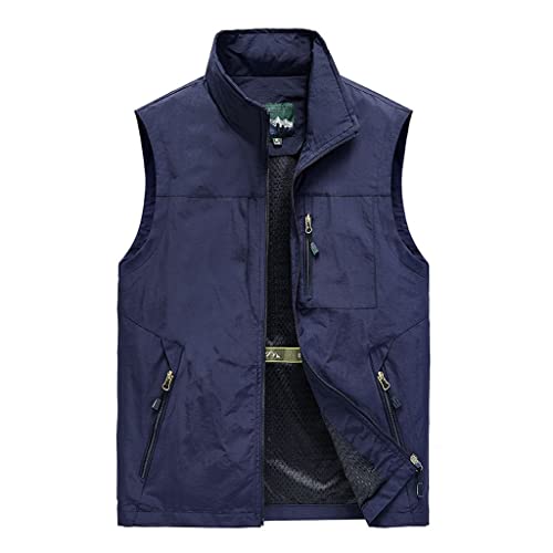 Gilet de protection contre la pluie RJJ veste fine sans manches bleu