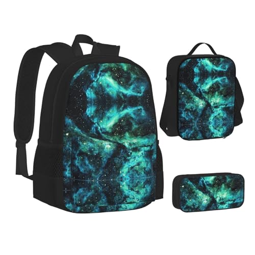 Dancing Skeleton Bears Print 3 Piece Set Backpack, Lunch Bag, Pencil Case, Cute Sturdy For College And Travel2