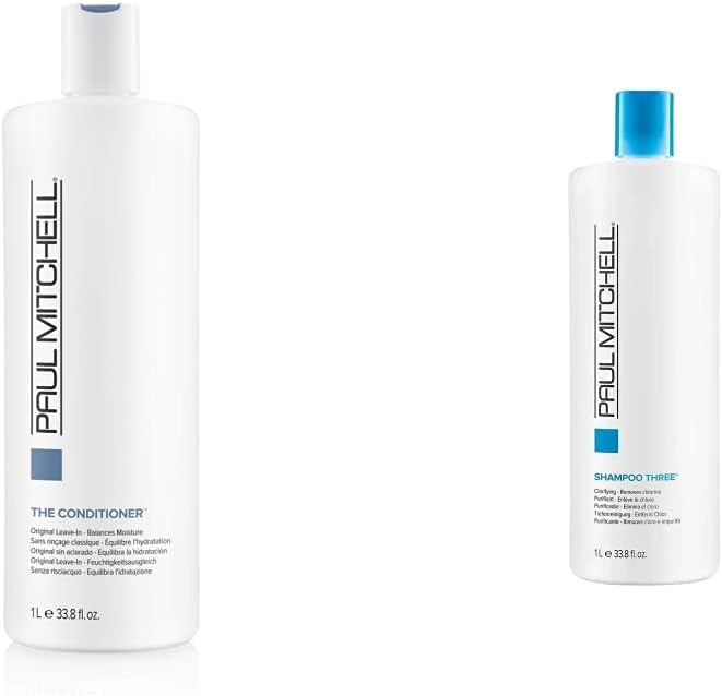 Paul Mitchell Original The Conditioner, 33.8 Fl Oz,1L & Clarifying Shampoo Three 1 Litre