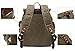 HuaChen Vintage Heavy Duty Waxed Canvas Backpack with Leather Trims,Military Rucksack for Travel, Hiking,School, College Bookbag Daypack - M85 Khaki