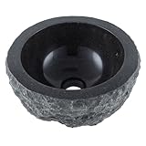 wohnfreuden Lavabo de mármol negro redondo 30 cm – lavabo de piedra para el...