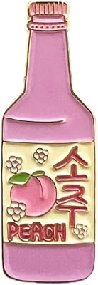 Korean Peach Soju Enamel Pin Badge
