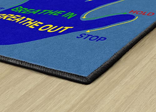 Flagship Carpets Get A Grip Childrens Time Out Children's Classroom or Playroom Carpet, Kids Room or Home Door Mat, Small Area Rug, 30" x 30", Blue - Image 5