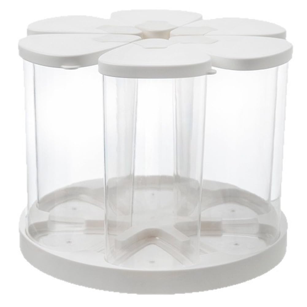 Hndhbfgrt Countertop Rotating Rice Dispenser-Cereal Dispenser for Pantry-for PET Grain Canister Set 6 Grids