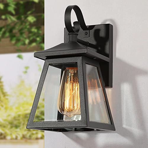 classy leaves Outdoor Light Fixture, Black Exterior Wall Light Anti Rust Waterproof Wall Sconce, Modern Farmhouse Outdoor Porch Lights for House, Yard, Front Door