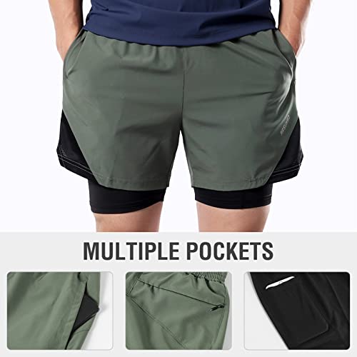 shorts masculinos,Lianai Shorts de corrida masculino 2 em 1 com bolsos de toalha para exercícios de