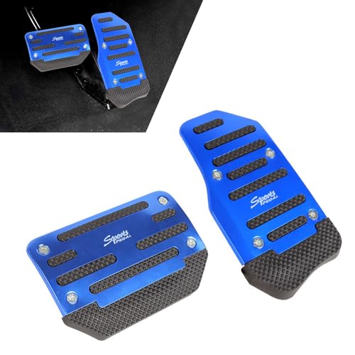 Titgoes 2 PCS Car Pedal Pads Set, Non-slip Accelerator Pedal Covers, Car Brake Pedal Protectors, Automatic Automobile Accessories, Universal for Most Cars, Trucks and Vans (Blue)