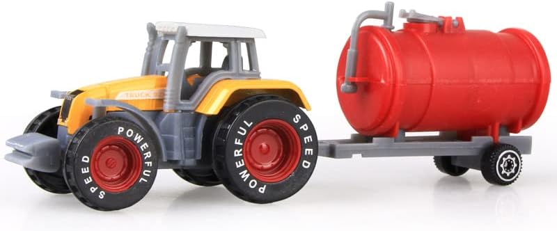 Miniatura 5 de Juguetes de tractor de granja para niños con remolques, aleación y ABS, decoración de tartas, auto, camión, divertido juego de tractor, juego de