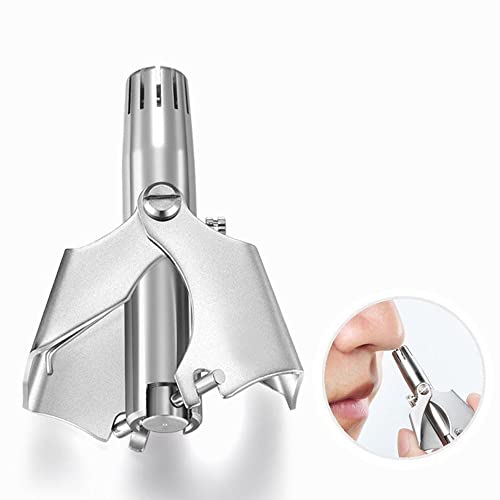 Steel Ear And Nose Hair Trimmer For Men Manual / Rotary Trimming Machine No Batteries Required Removable And Washable With Brush And Bag #TOP3