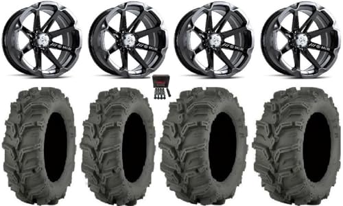 Bundle - 9 Items: MSA Black Diesel 14" UTV Wheels 27" Mud