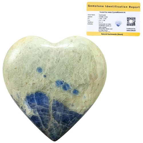 Image of Crystal Heaven Certified Hackmanite Heart Palm Pebbles Stones For Anxiety Stress Relief Massage-Aaa Grade Original Healing Gemstone Agate Heart Palm Stone For Yoga Meditation Spiritual