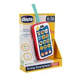 Chicco Smiley smartfon, dwujęzyczny, hiszpański/angielski, dydaktyczny dla dzieci, głośnik, interaktywna zabawka, membrana dotykowa, ze światłami i dzwonkiem, od 6 miesięcy do 3 lat