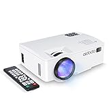 Vidéoprojecteur, TOQIBO HD 1080P 1500 Lumens LED Mini LCD Projecteur de Cinéma Privé, Connexion Facile aux Smartphones, idéal pour Le Jeu Vidéo, pour Une Nuit de Cinéma ou pour Vos Partages de Vidéos