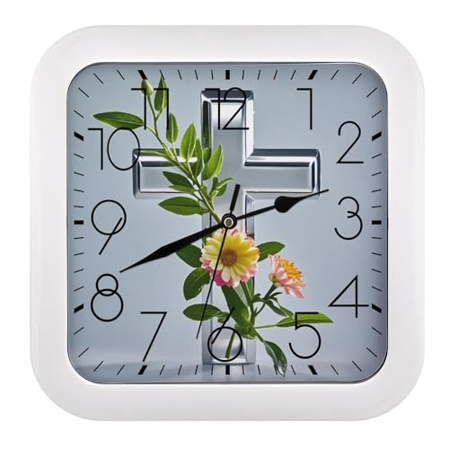 Horloge murale carrée branches de fleurs style moderne - 2