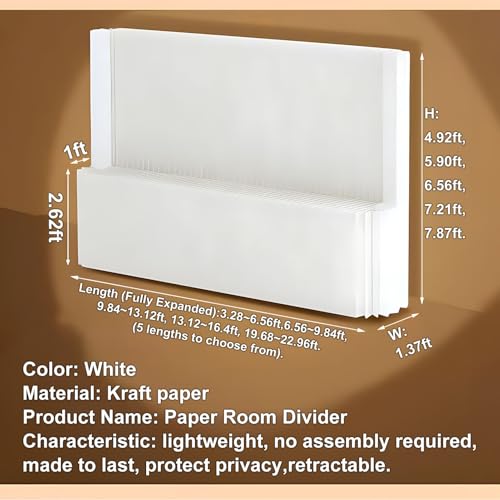 Cloison de séparation moderne papier 5m paravent intérieur modulable - 6