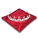 Resonant Energies 6.5 Inch Square Cherry Red Crushed Velvet Tiara & Crown Display Pillow Stand, 'Bean Bag' Support, TPV60M