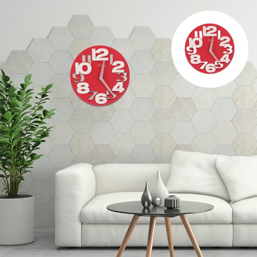 Horloge murale rouge 3D pour habiller un mur vide avec un mécanisme quartz fiable - 7