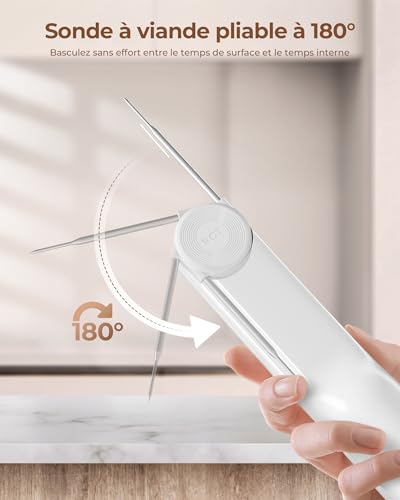 Thermomètre infrarouge ERICKHILL -50-550℃ avec sonde -50-260℃, affichage numérique rétroéclairé LCD avec émissivité réglable - adapté à l'entretien du véhicule/cuisine/barbecue/nourriture – vue 4