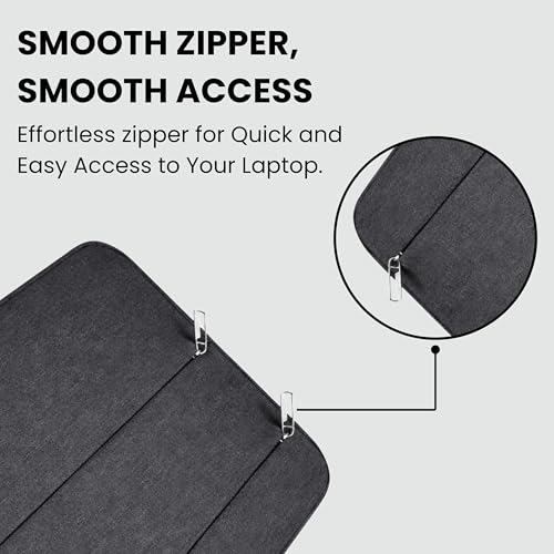 Image of Futopia Laptop Sleeve Bag 15.6 Inch with Handle | Zipper Pockets | Water Resistant & Shockproof Durable Laptop Case Compatible for Laptop & Notebook Bag for Office, College & Travel (Dark Gray)